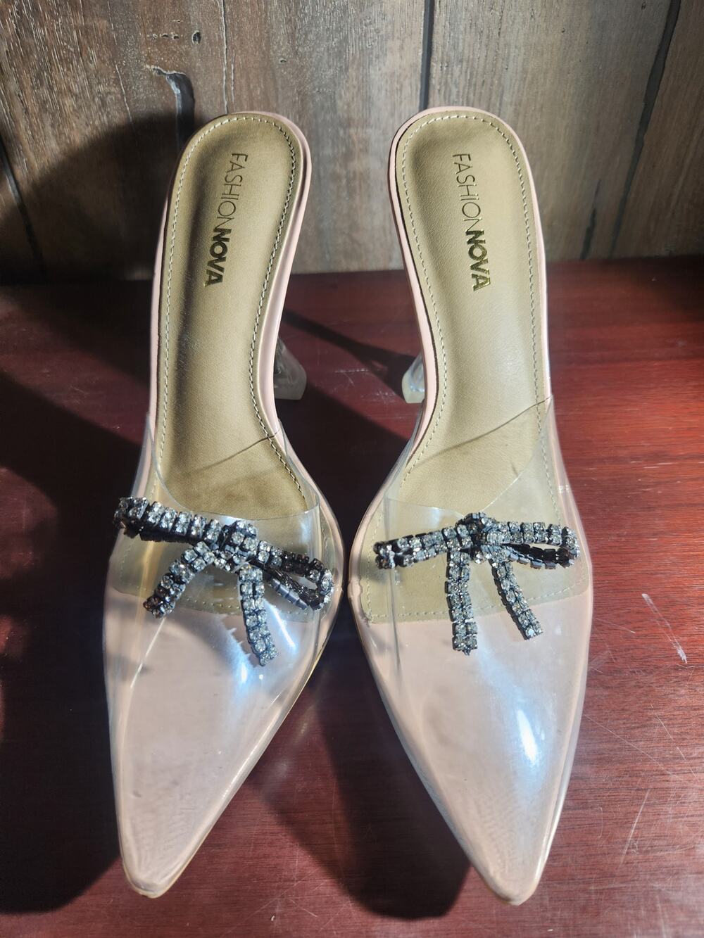 Fashion Nova All That Heels Size 11 Nude Pointed Toe Mules